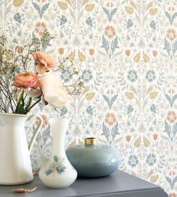 Archibald Wallpaper by Casadeco Bleu Givre