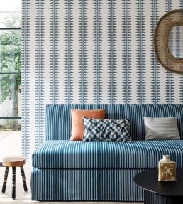 Asher Stripe Fabric by Jane Churchill Green