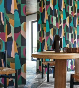 Assemblage Wallpaper by Casamance Noir/Multico