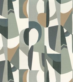 Assemblage Wallpaper by Casamance Blanc/Vert Celadon