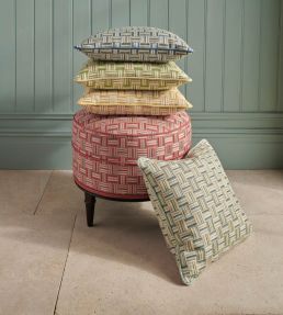 Attwood Fabric by Nina Campbell Blue/Green/Chocolate