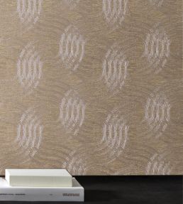 Auraria Wallpaper by Casamance Taupe / Argente