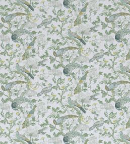 Aviary Glazed Fabric by Madeaux 04 Golden Teal