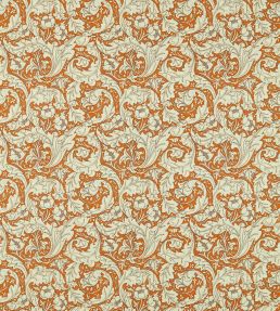 Bachelors Button Fabric by Morris & Co Burnt Orange/Sky