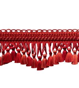 Bagatelle Scalloped Tassel Fringe Trimming by Samuel & Sons Scarlet Rose