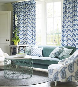 Madira Fabric by Baker Lifestyle Indigo/Taupe