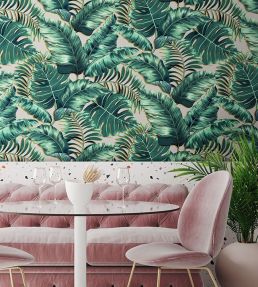 Banana Leaves Max Wallpaper by Brand McKenzie Blush Pink