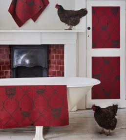 Fox And Hen Fabric by Barneby Gates Brick