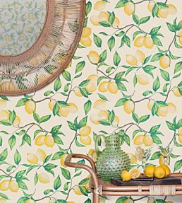 Capri Lemons Wallpaper by Barneby Gates Natural
