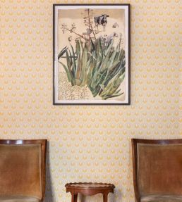 Ikat Heart Wallpaper by Barneby Gates Mustard