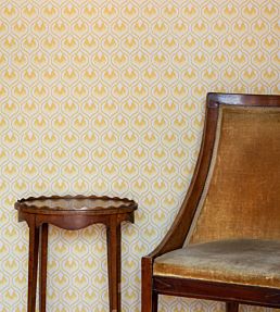 Ikat Heart Wallpaper by Barneby Gates Mustard