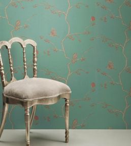 The English Robin Wallpaper by Barneby Gates Jade