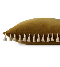 Beauchamp Velvet Cushion 55 x 55cm by James Hare Ochre