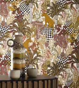 Belize Wallpaper by Casamance Noir/Fauve