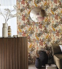 Belize Wallpaper by Casamance Noir/Fauve