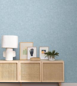 Benton Uni Wallpaper by Caselio Bleu orage
