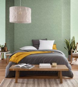 Benton Uni Wallpaper by Caselio Vert d eau fonce