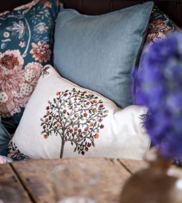 Bergamot Fabric by Clarke & Clarke Multi/Linen