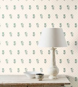 Berkeley Sprig Wallpaper by Colefax and Fowler Teal