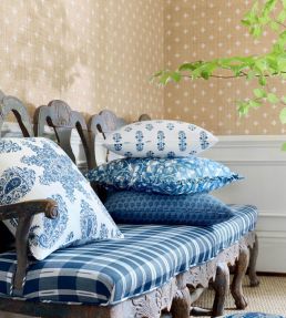 Bethany Wallpaper by Thibaut Navy on White