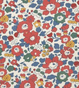 Betsy Flora Fabric by Liberty Red Lac