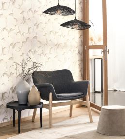 Biloba Wallpaper by Casadeco Beige Lin