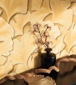 Biloba Wallpaper by Casadeco Jaune Mordore