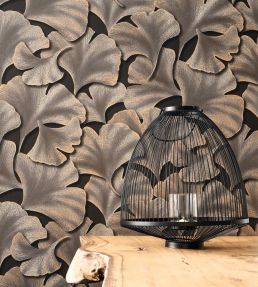 Biloba Wallpaper by Casadeco Bleu Indigo