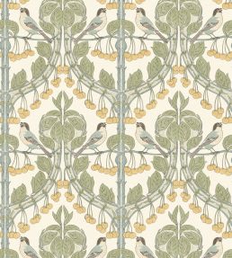 Birds & Cherries Wallpaper by GP & J Baker Aqua