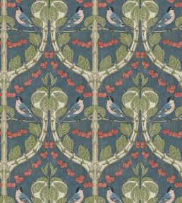 Birds & Cherries Wallpaper by GP & J Baker Indigo