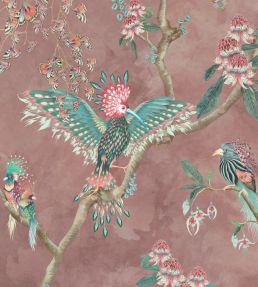 Birds In Paradise Wallpaper by Brand McKenzie Old Rose