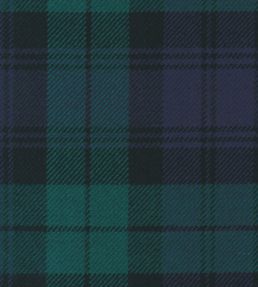 Black Watch Mod Fabric by The Isle Mill Black/Blue/Green
