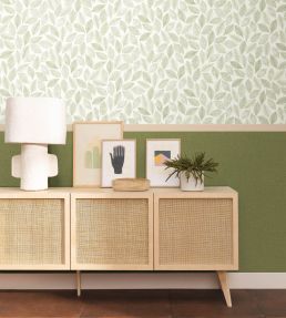 Bliss Wallpaper by Caselio Blanc Vert Mousse