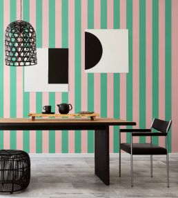 Bloc Stripe Wallpaper by Ohpopsi Chartreuse