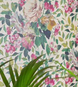 Bloom Wallpaper by Clarke & Clarke Fuschia