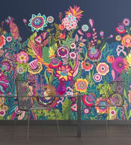 Bloom Mural by Ohpopsi Duck Egg & Coral