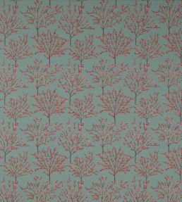 Blossom Tree Fabric by Jane Churchill Aqua / Pink