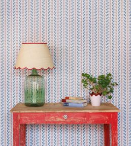 Bluebells Wallpaper by Barneby Gates Blue/Raspberry