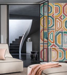 Bogolan Mural by Casamance Bleu/Vert