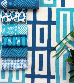 Bogolan Fabric by Titley and Marr Turquoise