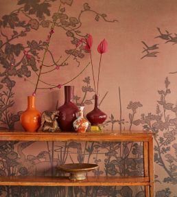 Botanical Oasis Mural by Eijffinger Red