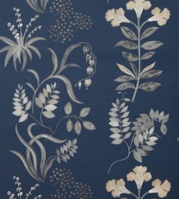 Botanical Stripe Wallpaper by Liberty Pewter blue