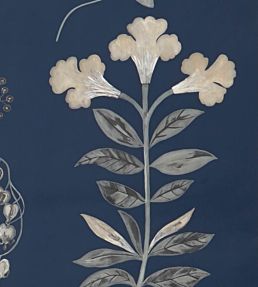 Botanical Stripe Wallpaper by Liberty Pewter blue