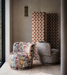 Cavalli Fabric by Osborne & Little Marmalade/Ecru