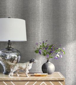 Bozeman Stripe Wallpaper by Thibaut Black