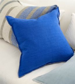 Brera Lino Cushion 45 x 45cm by Designers Guild Lagoon & Porcelain