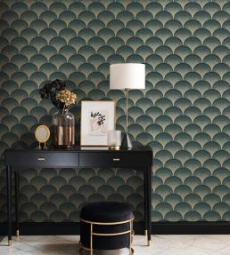 Broadway Wallpaper by Casadeco Vert Canopee