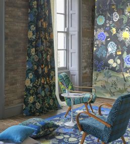 Brocart Decoratif Velours Fabric by Designers Guild Indigo