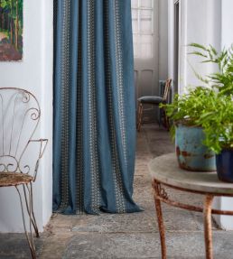 Burnett Stripe Fabric by Sanderson Indigo