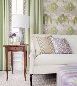 Burton Stripe Fabric by Anna French Lavender and Sage